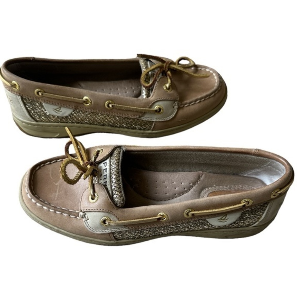 Sperry Tan and Gold Boat Shoes